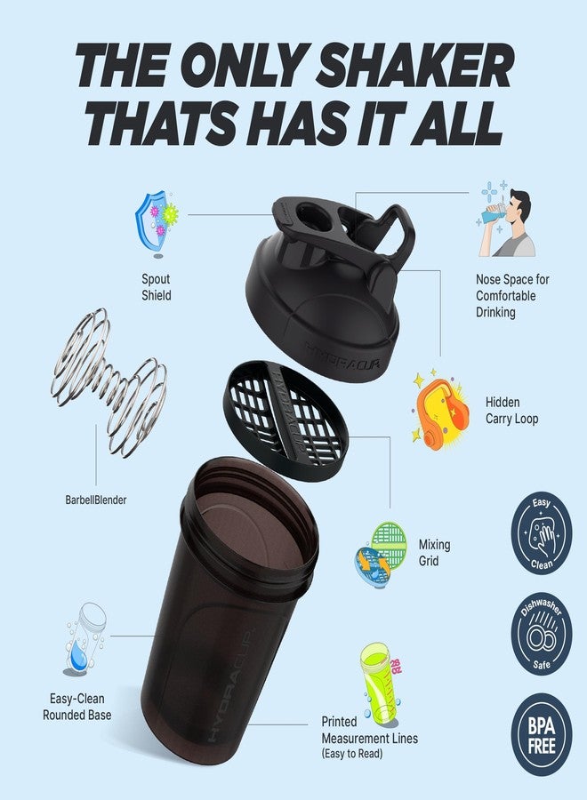 Hydra Cup - 4 Pack - 20oz Shaker Bottles | Protein Shaker Cups with Whisk Ball, Leak-Proof, Carry Handle | BPA-Free Gym Mixer for Protein Powder, Mixing Supplements - Image 5